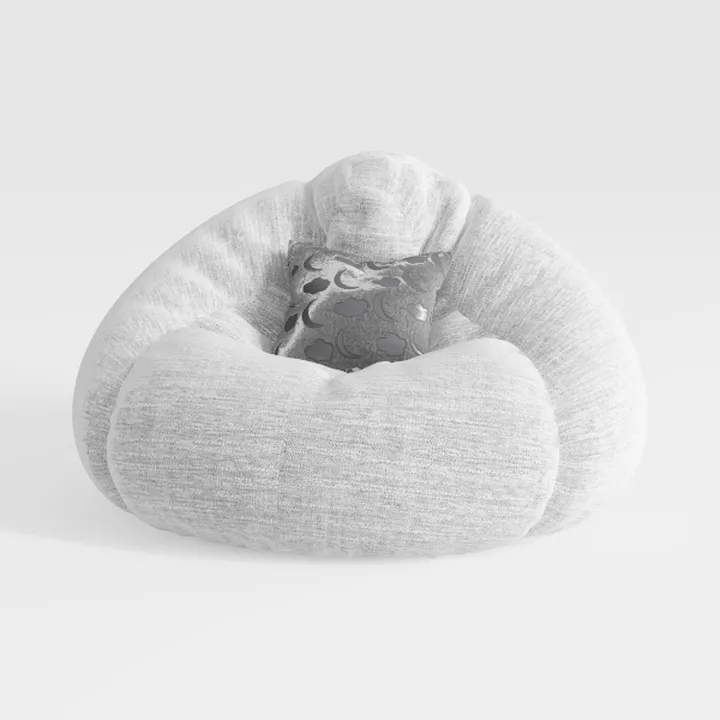 TREATLIFE HOME Luxurious Gray Microfiber Accent Ch