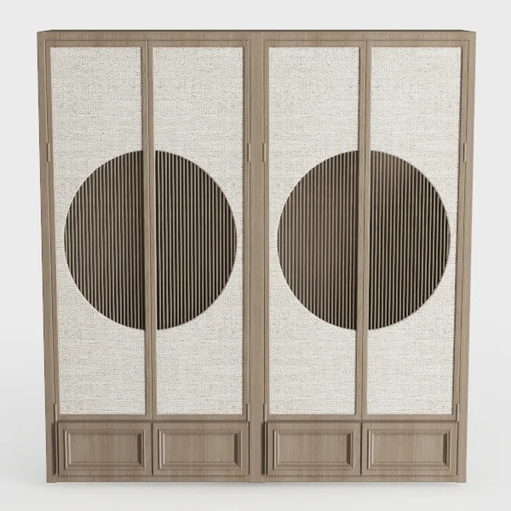 BREEZEHEAT Walnut Buffet Cabinet Set of