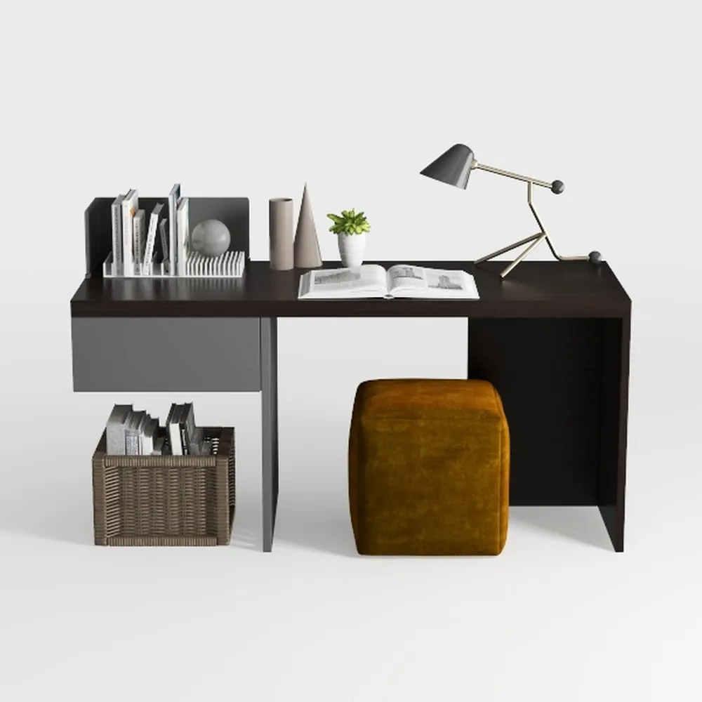 Generico Vassoio Pieghevole per Comodino, Tavolo per Laptop, (en:Scrivania Rustica per Computer - Tavolo da Scrittura Moderno 47"x28" con Gambe in Legno massello e Piano Spesso, Elegante postazion