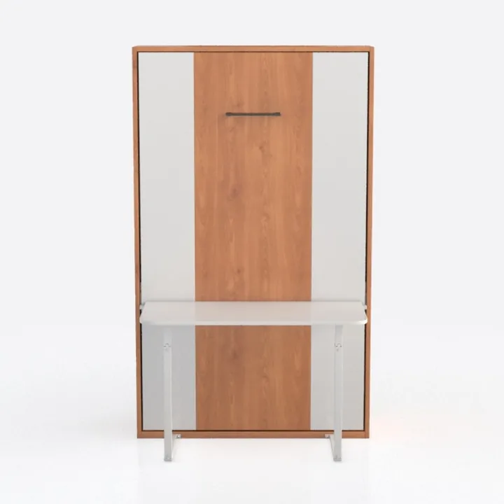 Bestar Lumina 61W Full Murphy Bed with Desk in Whi