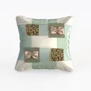 Vintage Fabric Decorative Throw Pillow With Bow Accents 3D Model Right 45 Degree View