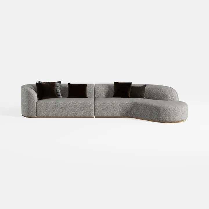 FRITHJILL Modern Chenille Sectional Sofa, 112" Cur