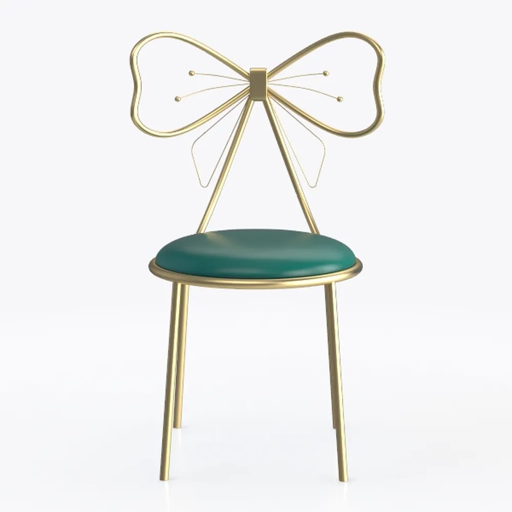 Vanity Stool Chair, Cute Girls Bow Knot Backrest