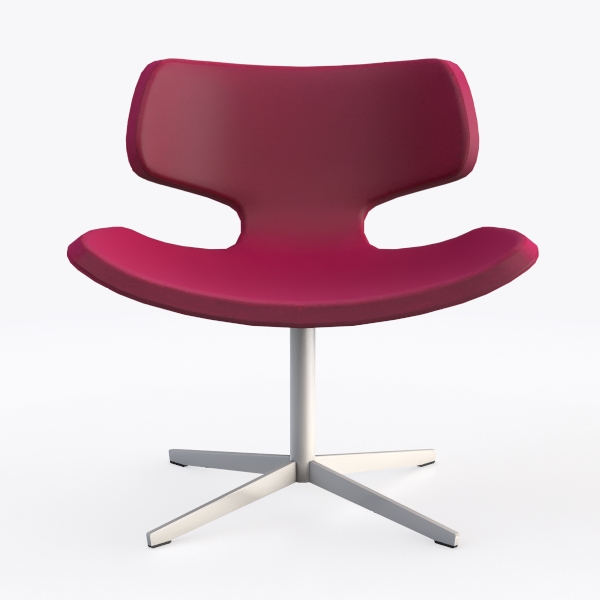 Raspberry Modern Red and Polished Chrome Wool Blen