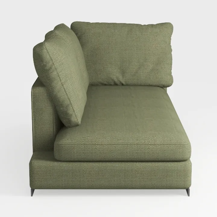 Minimalist Sage Green Fabric Chaise Lounge 3D Model