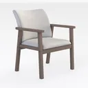 Yaheetech Boucle Fabric Mid Century Accent Chair Right 45 Degree View