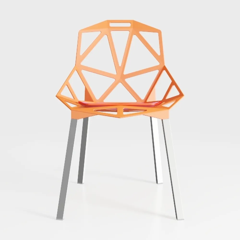 Plastic Stackable Chair in Orange