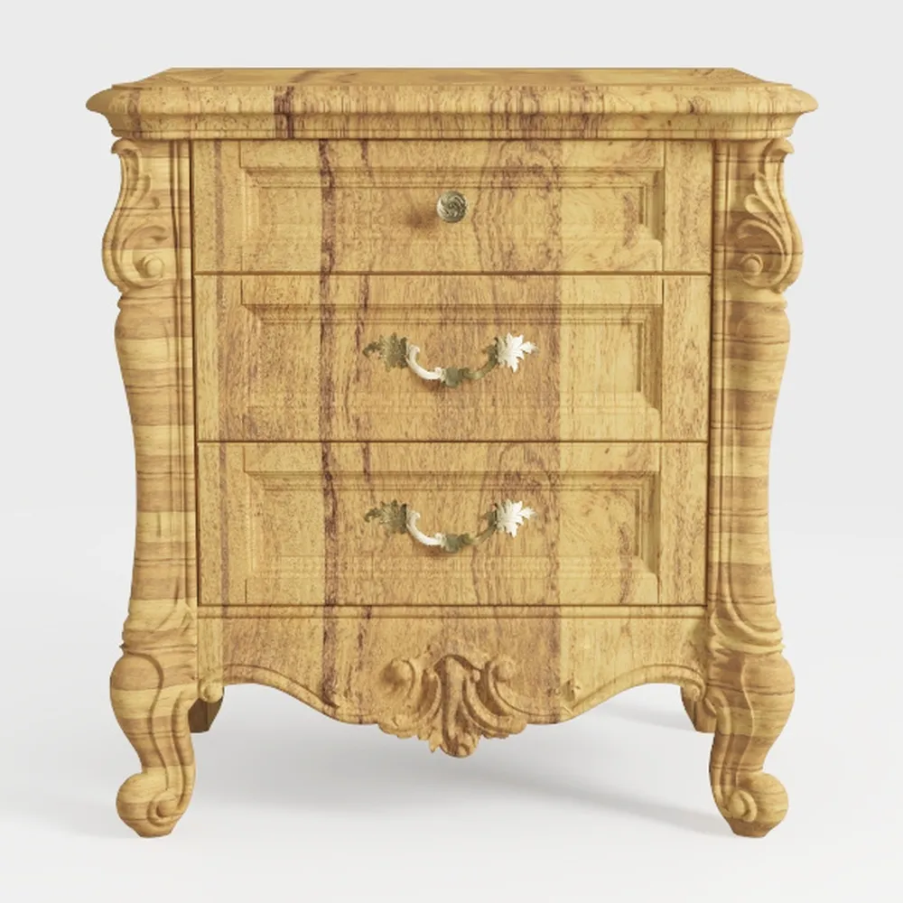 vidaXL Rustic Solid Mango Wood Bedside Cabinet