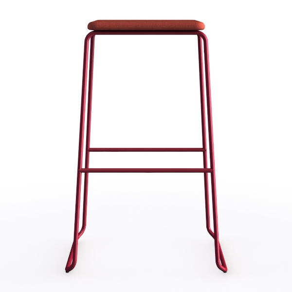 30.25 in Red Metal Outdoor Bar Stool