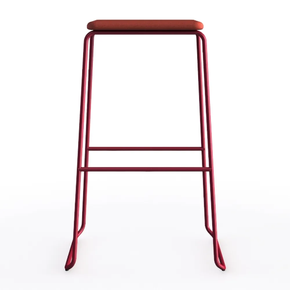 30.25 in Red Metal Outdoor Bar Stool