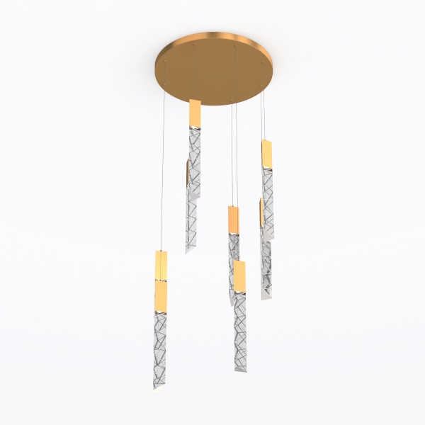 5-Light Raindrop Pendant Light, Gold Kitchen 