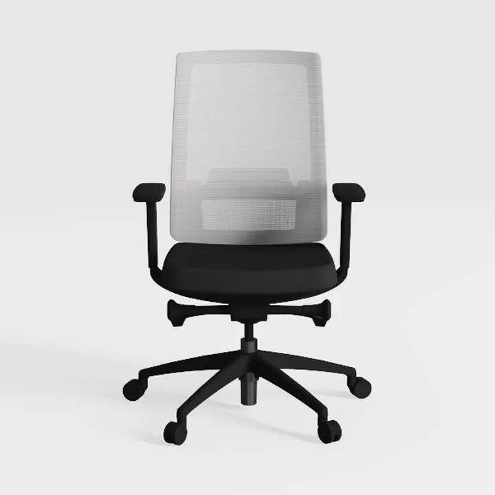 Minimalist Mesh Fabric Black Office Chair 3D Model