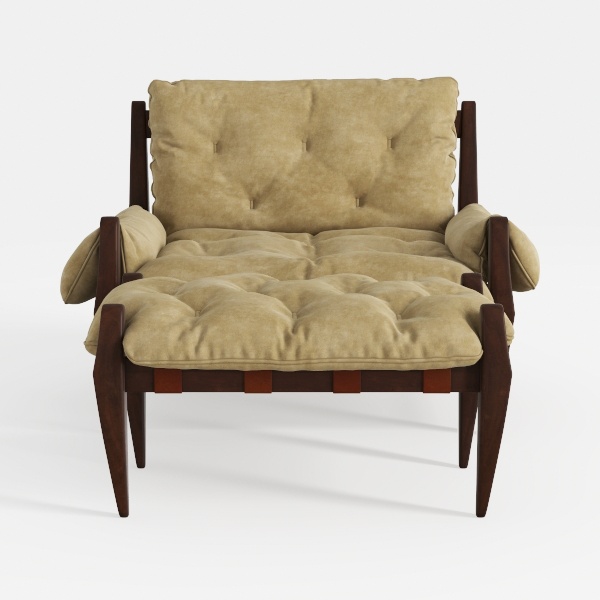 DRKAT Lazy Chair with Ottoman, Modern Large Accent