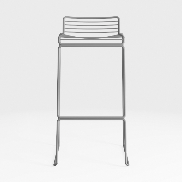 30.25 in Silver Metal Outdoor Bar Stool