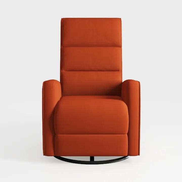 Minimalist Burnt Orange Fabric Swivel Recliner Chair 3D Model