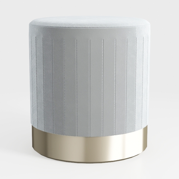 Chaela Grey and Gold Ottoman