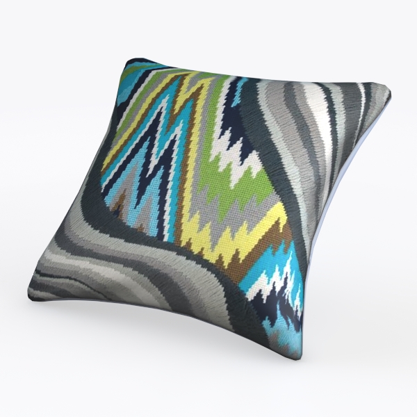 Bargello Jungle Road Pillow