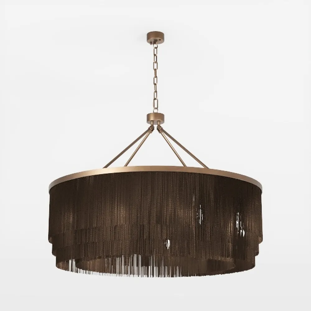 Alabaster Round Chandelier, 2 Tiers Modern Marble