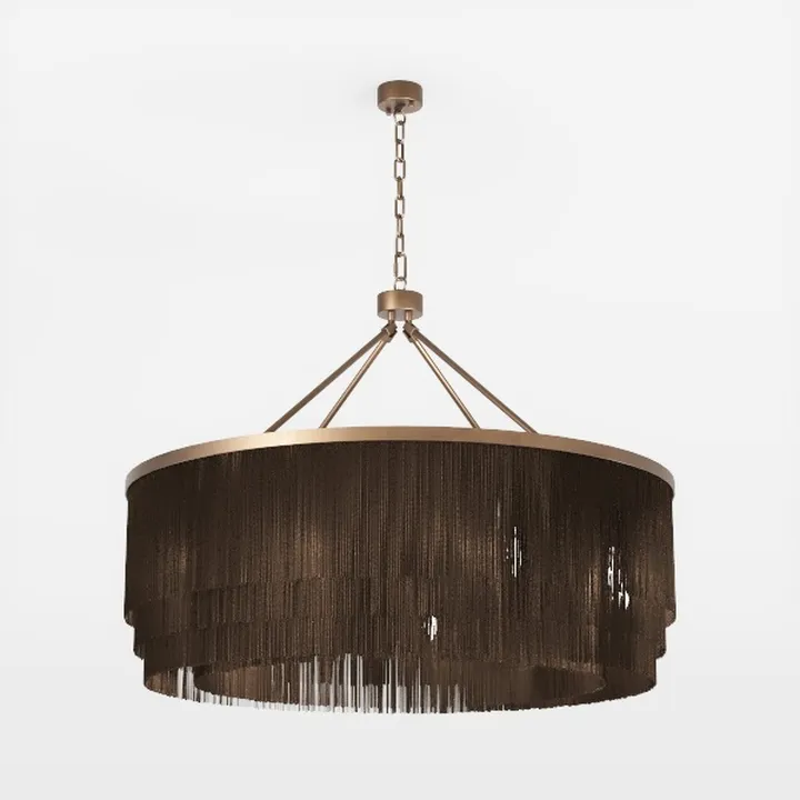 Alabaster Round Chandelier, 2 Tiers Modern Marble