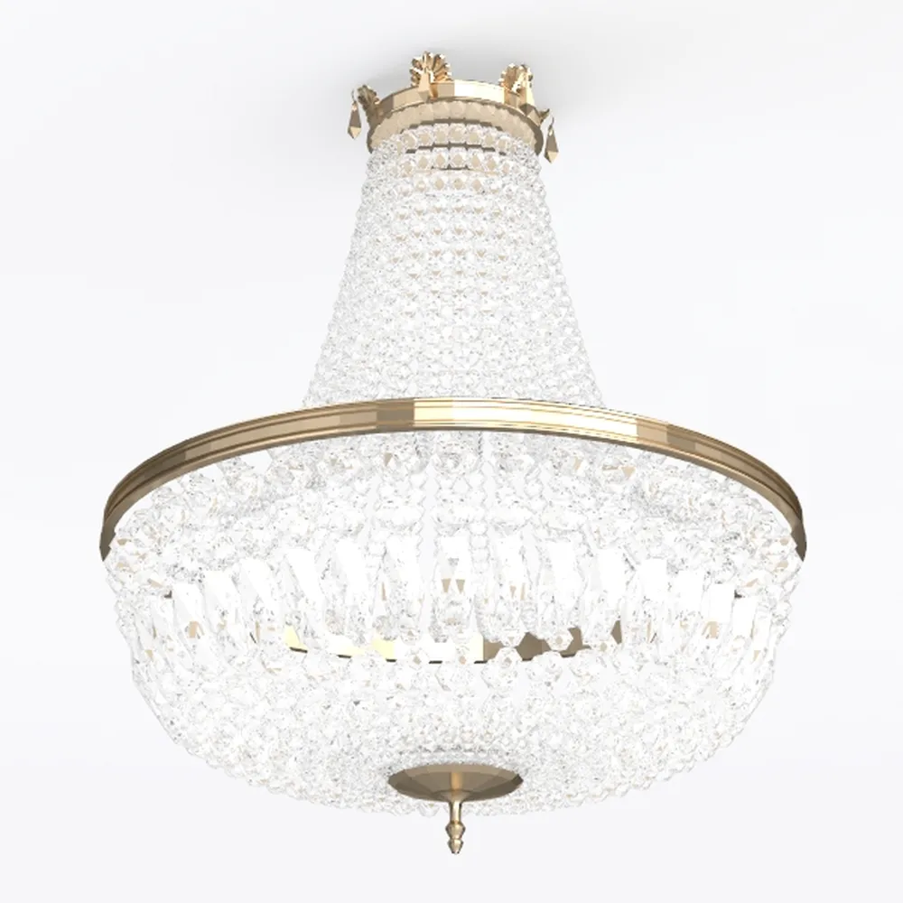 COCOSTAR 20" Gold Crystal Chandeliers, Flush Mount