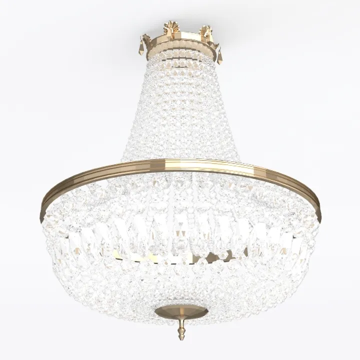 COCOSTAR 20" Gold Crystal Chandeliers, Flush Mount