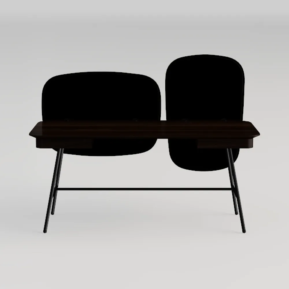 Home Deco Factory-HD7300 Home Deco Factory-HD7300 - Set di 2 cover stile scandinavo, seduta sedia salotto sala da pranzo, piedi in metallo, nero e legno, 62 x 82 x 54 cm