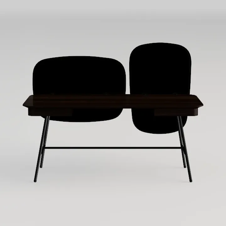 Home Deco Factory-HD7300 Home Deco Factory-HD7300 - Set di 2 cover stile scandinavo, seduta sedia salotto sala da pranzo, piedi in metallo, nero e legno, 62 x 82 x 54 cm