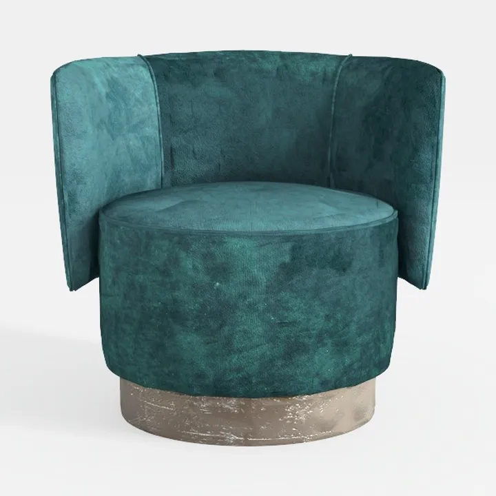 Swivel Barrel Chair, Velvet Accent Barrel Chair