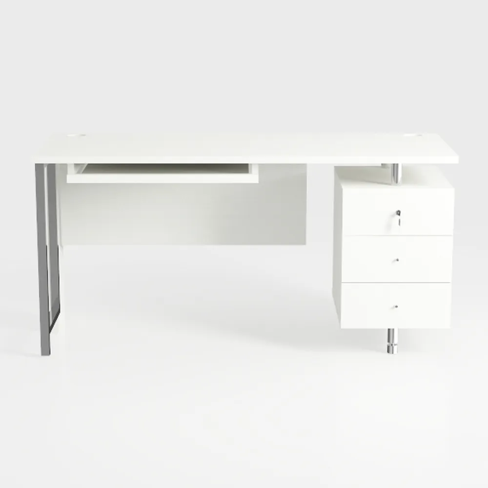 Lufeiya White Small Desk with Drawers - 40 Inch