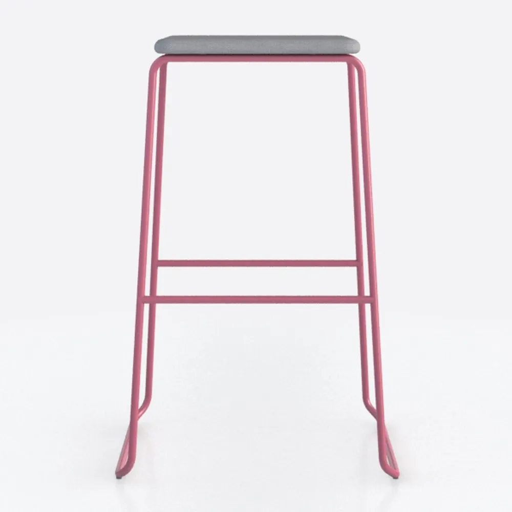 31 in. Gray Backless Wood Adjustable Height Bar Ch