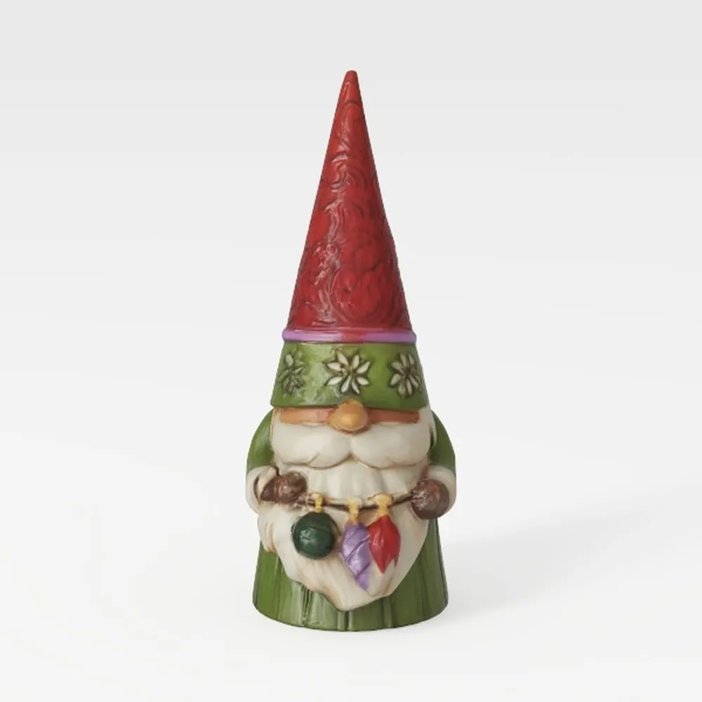 Christmas Gnome Holding Ornaments Figurine_ai generated