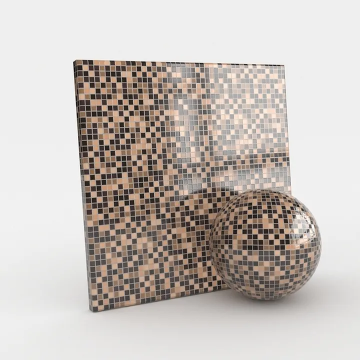 black-orange check-Mosaic