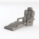 Minimalist Gray Fabric Upholstered Chaise Lounge 3D Model Left 45 Degree View