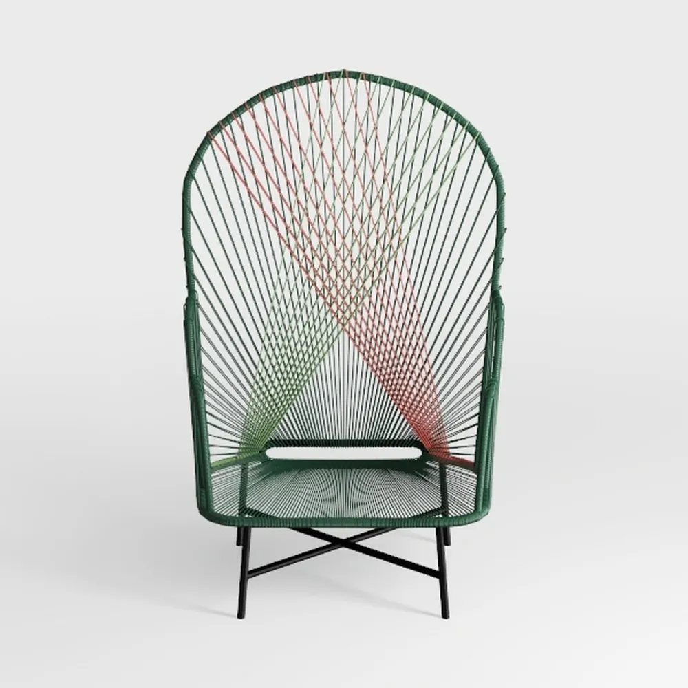 Maisie Black Metal Outdoor Lounge Chair in Black