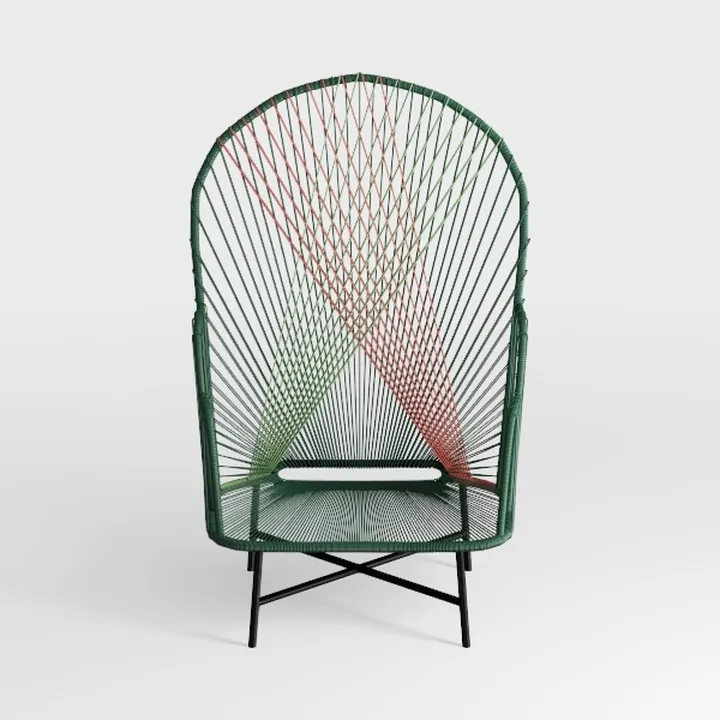 Maisie Black Metal Outdoor Lounge Chair in Black