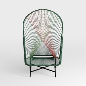 Maisie Black Metal Outdoor Lounge Chair in Black