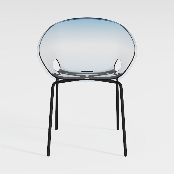 Generisch Solstice - Set di 4 sedie grigie per soggiorno, sala da pranzo, giardino