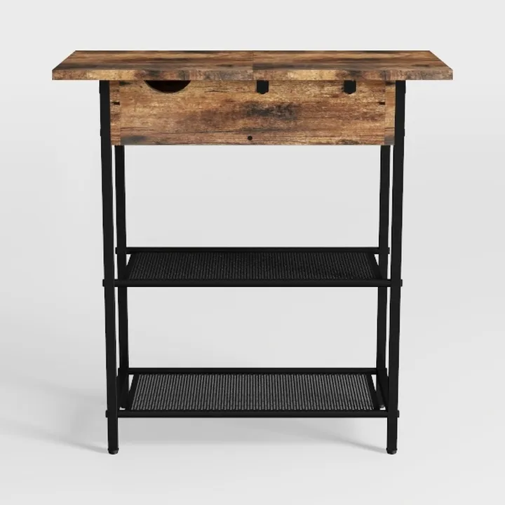WLIVE Narrow Side Table with Charging Station, End