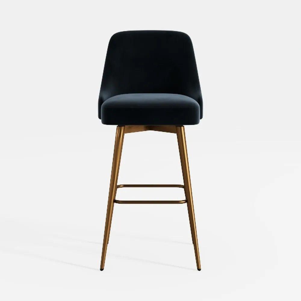 Swivel Bar Stools Set of 3, 29" Upholstered Faux