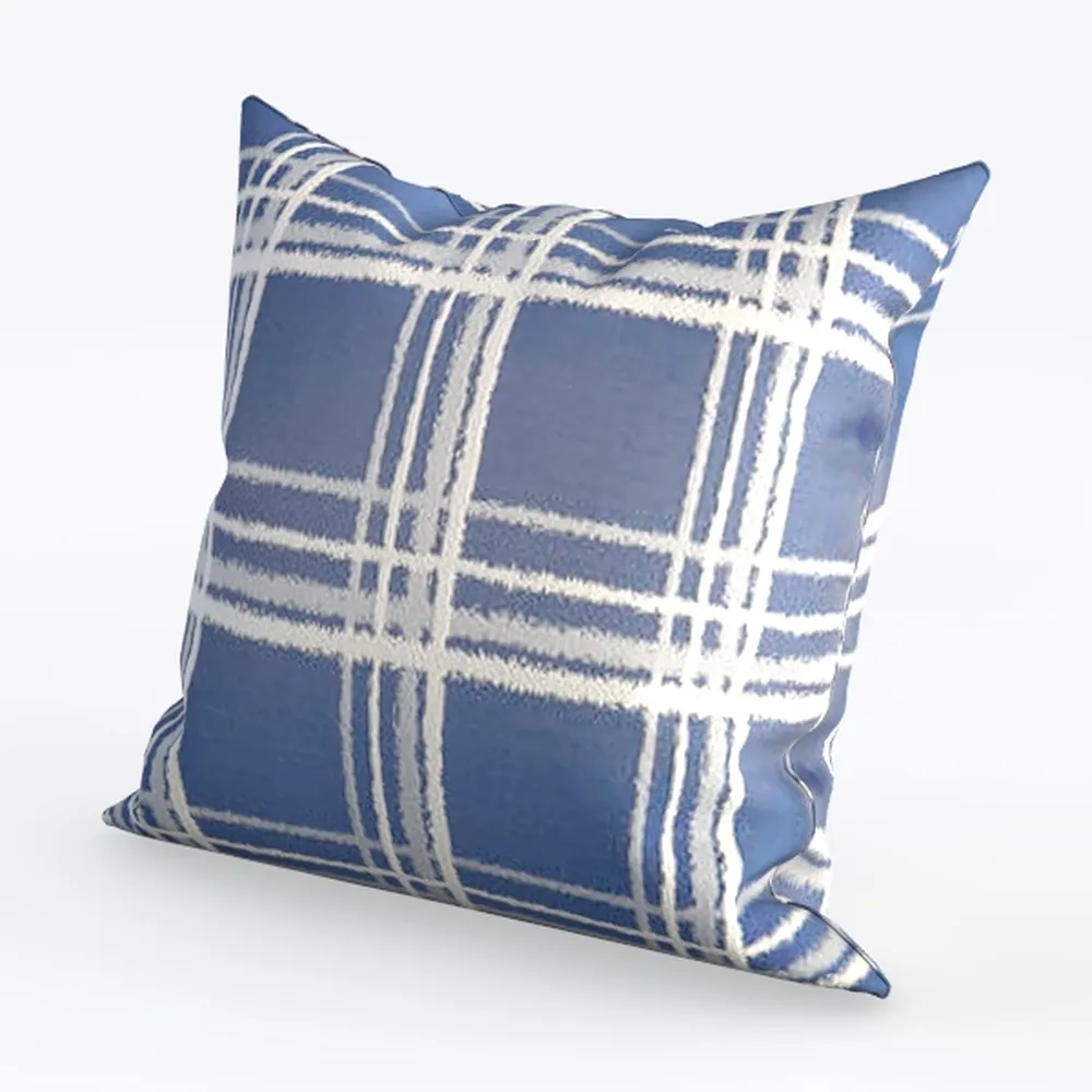 Skully Plush Square Navy Blue French Jacquard