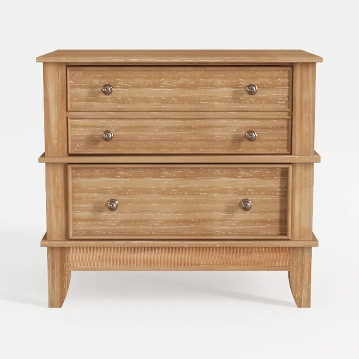 HULALA HOME Wood Nightstand with Charging Station