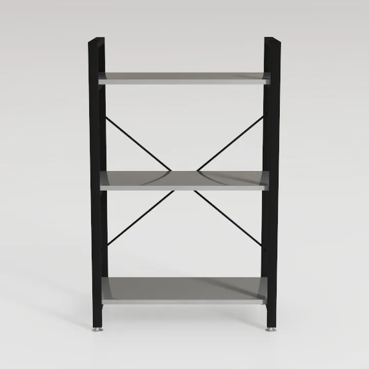 Small Bookshelf,3 Tier Industrial Bookcase with