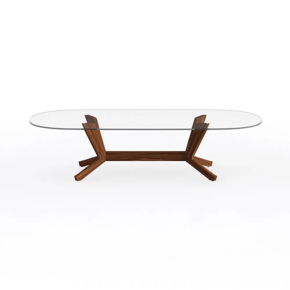 Danielle 30 in. Clear Walnut Glass/Stainless Steel