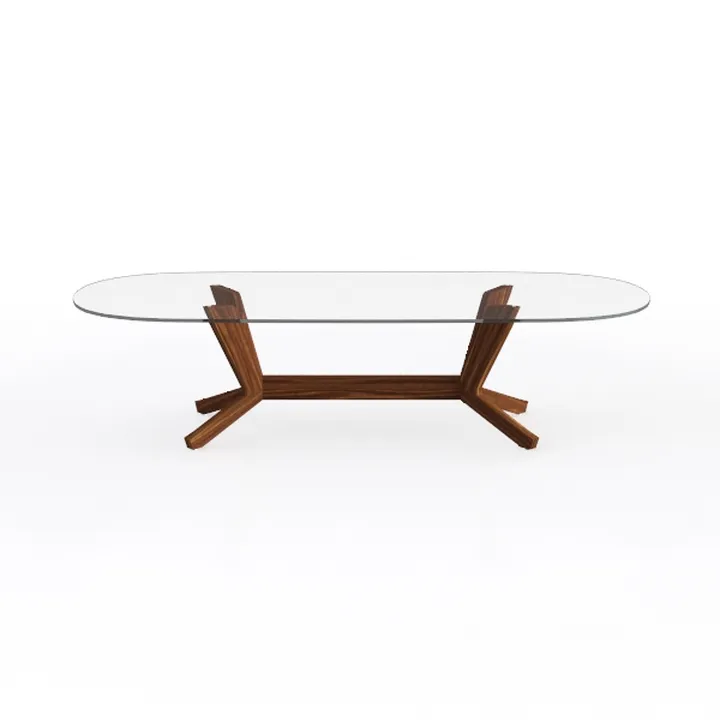 Danielle 30 in. Clear Walnut Glass/Stainless Steel