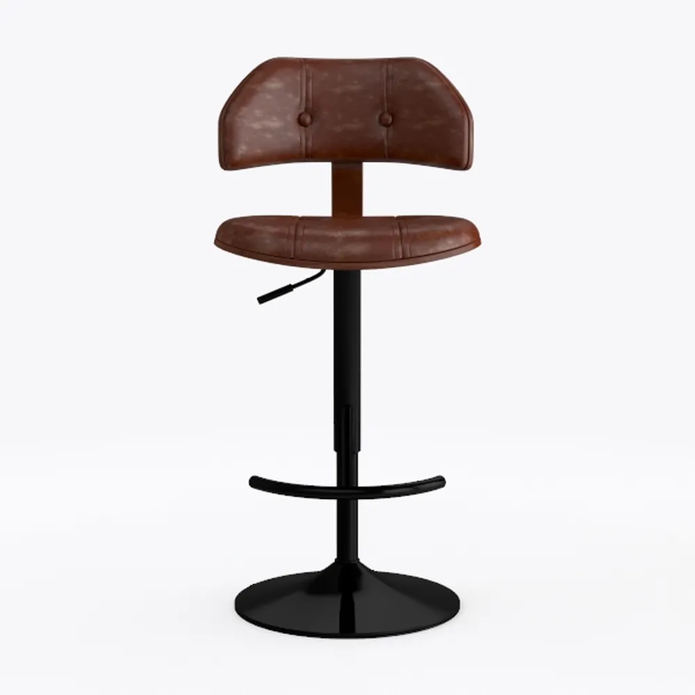 Set of 2 Vintage Bar Stools Footrest Counter Heigh