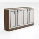 Modern Marble Top Solid Wood Accent Cabinet 3D Model Right 45 Degree View