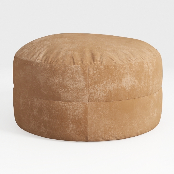 Brody Distressed Brown 32 in. Faux Leather Round C