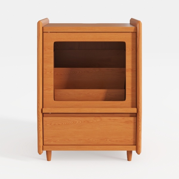 End Table with Storage Glass Drawers, Bedrooms