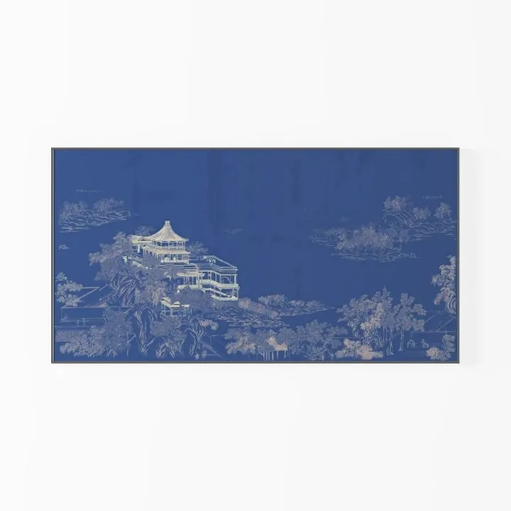 MyArton Large Thick Abstract Dark Blue add Silver