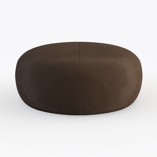 Erico Rust Brown Fabric Rectangle Accent Ottoman